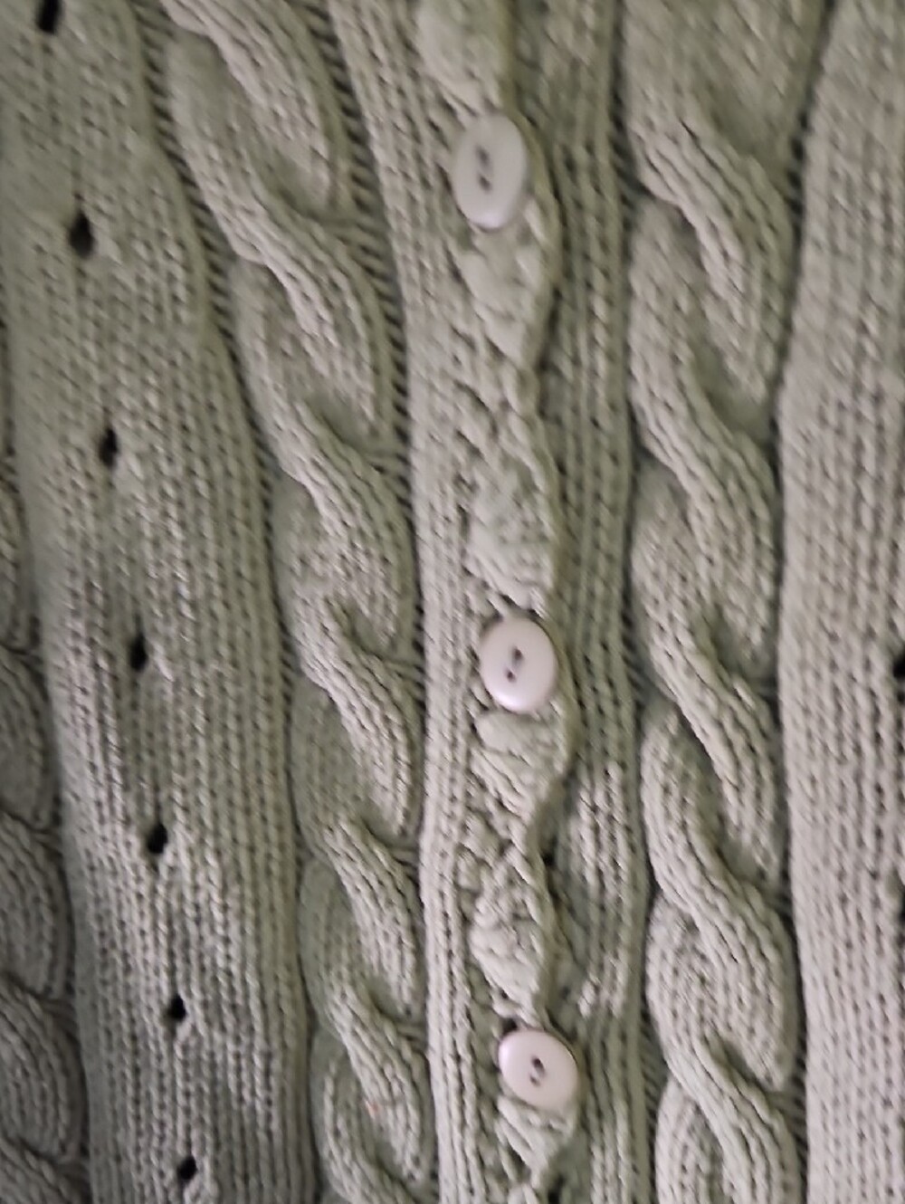 Jillian Jones Olive Green Cable Knit Cardigan Sweater L EUC - Picture 4 of 7